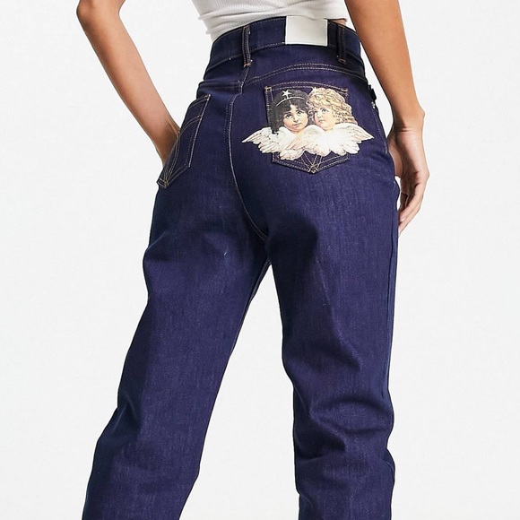 Fiorucci slim jeans with angel pocket in indigo vintage wash - Picture 2 of 5